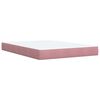 vidaXL Boxspring met matras fluweel roze 140x190 cm