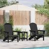vidaXL Tuinstoel 3 pcs Zwart Polyetheen