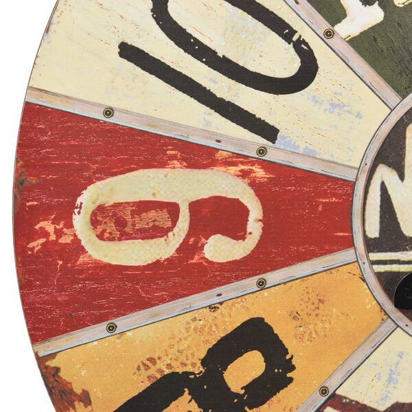 vidaXL Wandklok 60 cm MDF meerkleurig