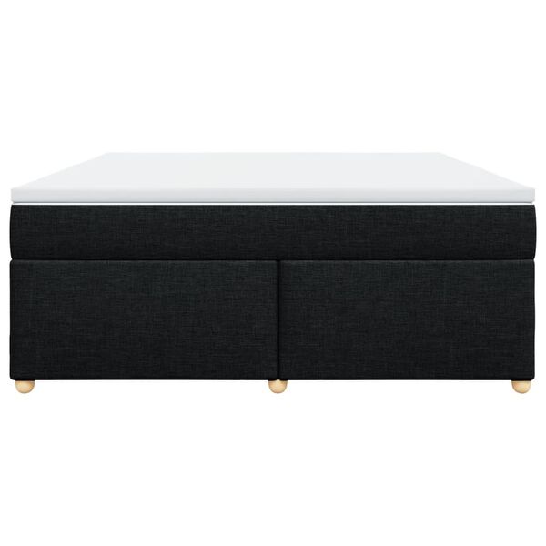 vidaXL Boxspring met matras stof zwart 180x200 cm
