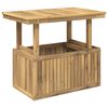 vidaXL Tuinfoto Tafel Massief Acaciahout Hoogte Verstelbaar Wit