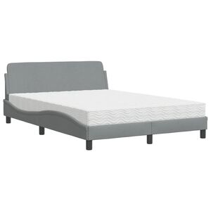 vidaXL Bed met matras "Dover" stof lichtgrijs 120x200 cm