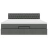 vidaXL Ottoman bed met matras 180x200cm stof donkergrijs