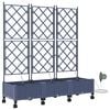 vidaXL Tuin Pot met Irrigatie en Wielen 3 st Grijs 120 x 40 x 132 cm