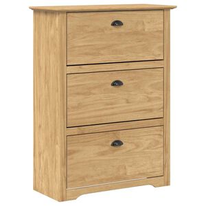 vidaXL Schoenenrek BODO Honingbruin 80 x 35 x 118 cm Bewerkt hout