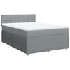vidaXL Boxspring met matras stof lichtgrijs 160x200 cm