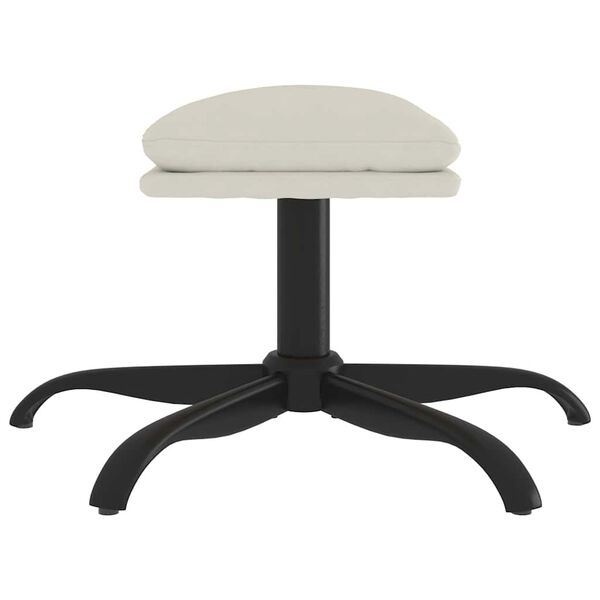 vidaXL Voetenbank 60x60x36 cm fluweel crèmewit