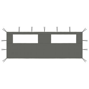 vidaXL Prieelzijwand met ramen 6x2 m antracietkleurig