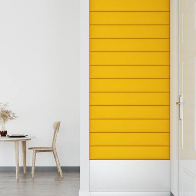 vidaXL Wandpanelen 12 st 1,62 m² 90x15 cm fluweel geel