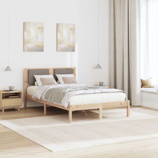 vidaXL Bedframe met Gevoerd Hoofdgedeelte Taupe 120 x 200 cm