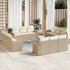 vidaXL 12-delige Loungeset met kussens poly rattan beige