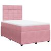 vidaXL Boxspring met matras fluweel roze 120x200 cm