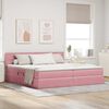 vidaXL Opslag bed met matras met hoofdeinde Roze 200 x 200 cm Fluweel