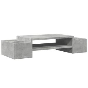 vidaXL Monitorstandaard met opbergruimte 70x27x15 cm hout betongrijs