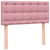 vidaXL Boxspring met matras fluweel roze 100x210 cm