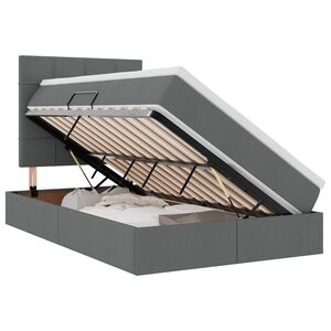 vidaXL Opslag bed met matras met matras Donkergrijs 120 x 190 cm Stof