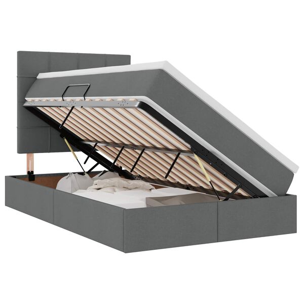 vidaXL Opslag bed met matras met matras Donkergrijs 120 x 190 cm Stof