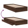 vidaXL Bedframe met lades bewerkt hout bruin eikenkleurig 75x190 cm