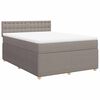 vidaXL Boxspring met matras stof taupe 140x190 cm