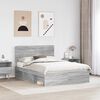 vidaXL Bedframe Grijs Sonoma 160 x 200 cm Massief grenenhout