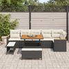 vidaXL Tuinbankenset 9 pcs Zwart poly rattan
