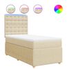 vidaXL Boxspring met matras stof cr&egrave;mekleurig 80x200 cm