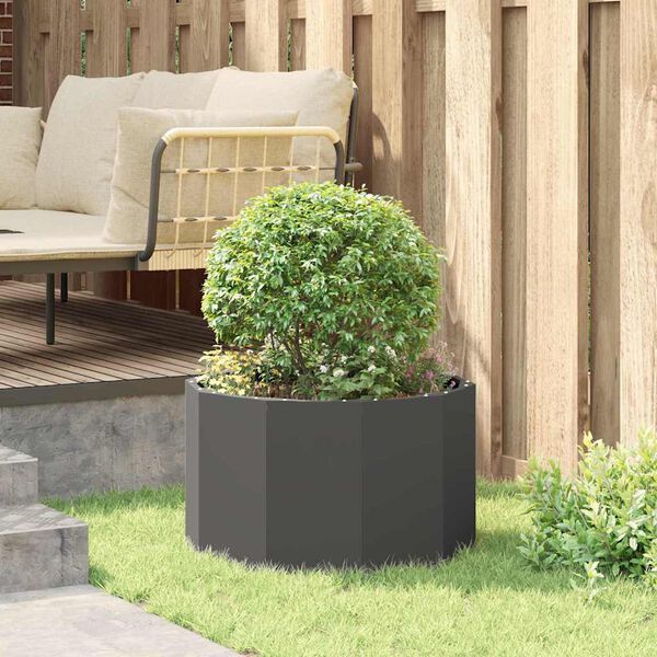 vidaXL Plantenbak Zwart 60 x 60 x 35 cm Staal