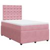 vidaXL Boxspring met matras fluweel roze 120x190 cm