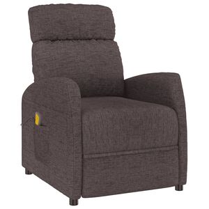 vidaXL Massagestoel stof donkerbruin