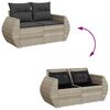 vidaXL 8-delige Loungeset met kussens poly rattan lichtgrijs