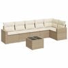 vidaXL 7-delige Loungeset met kussens poly rattan beige