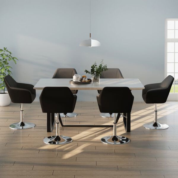 vidaXL Eetkamerstoelen 6 st kunstleer grijs