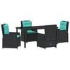 vidaXL Tuin Eetset 5 st Zwart Poly riet