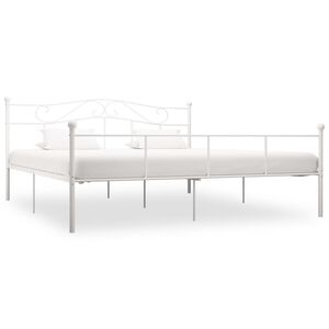 vidaXL Bedframe metaal wit 180x200 cm