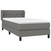 vidaXL Boxspring met matras stof donkergrijs 90x200 cm