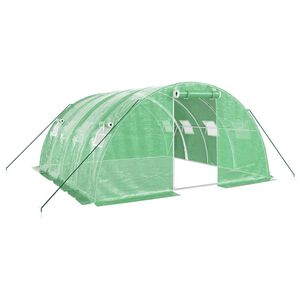 vidaXL Tuinkas met stalen frame 16 m&sup2; 4x4x2 m groen