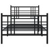 vidaXL Bedframe met hoofd- en voeteneinde metaal zwart 100x200 cm