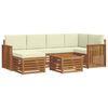 vidaXL Sofa-Sets 7 pcs Natuurlijk en Cr&egrave;me Massief Acaciahout