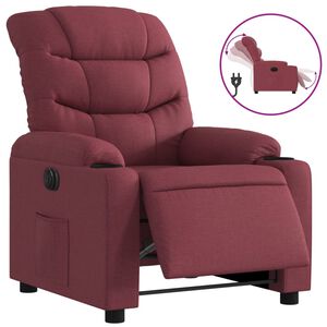 vidaXL Fauteuil verstelbaar elektrisch stof wijnrood