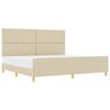 vidaXL Bedframe met hoofdeinde Cr&egrave;me 200 x 200 cm Stof