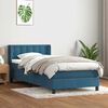 vidaXL Boxspring met matras fluweel donkerblauw 100x210 cm