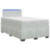 vidaXL Boxspring Bed met Matras en LED Lichtgrijs 120 x 200 cm fluweel