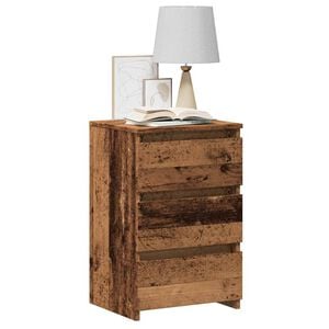 vidaXL Nachtkastje 40x35x62,5 cm bewerkt hout oud houtkleurig
