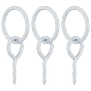 vidaXL Paardenbindringen met oogschroeven 3 st staal zilverkleurig