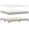 vidaXL Boxspringbed met matras Lichtgrijs 200 x 200 cm Polyester
