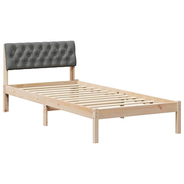 vidaXL Bedframe Bruin en donkergrijs 90 x 200 cm Massief grenenhout