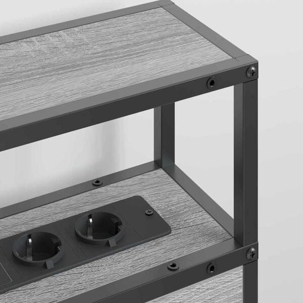 vidaXL Opberghoofdbord met plank Grijs sonoma 120 cm Bewerkt hout