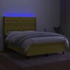 vidaXL Boxspring met matras en LED stof groen 140x200 cm