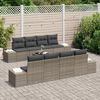 vidaXL Tuin Sofa Set met kussen met opslag 8 pcs Grijs poly rattan