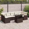 vidaXL Tuin Sofa Set met kussen 8 pcs Bruin en Crème poly rattan